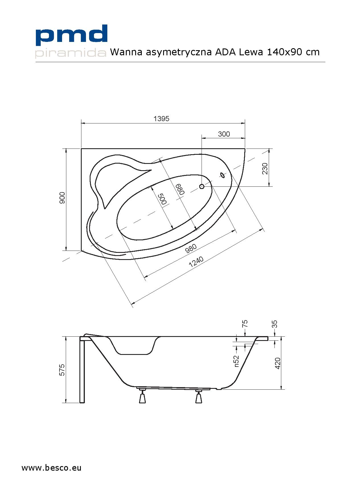 Ada 140x90, 160x100cm kreisā - Image 4
