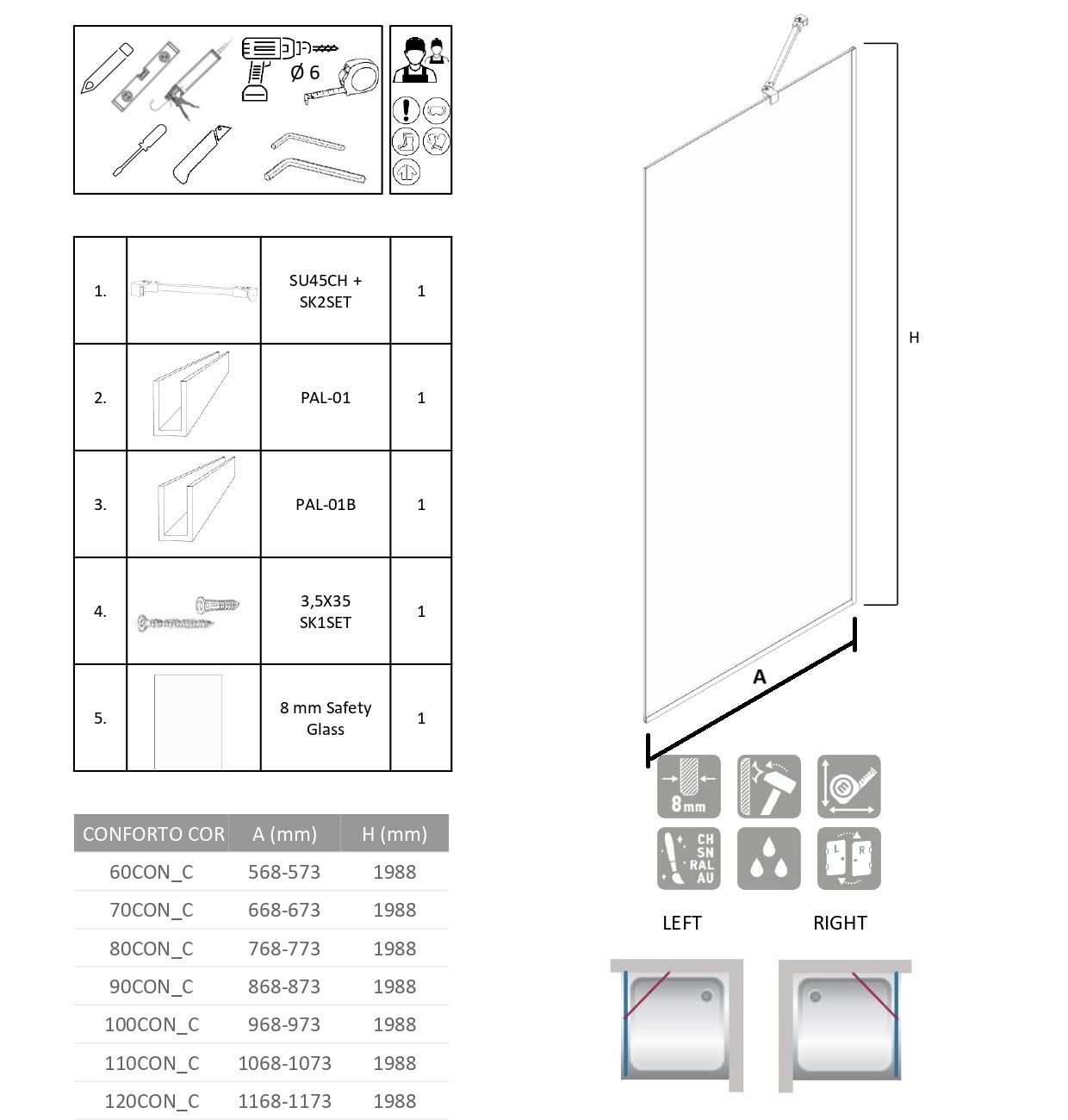 CONFORTO COR 60, 70, 80, 90, 100, 110, 120cm - Image 2