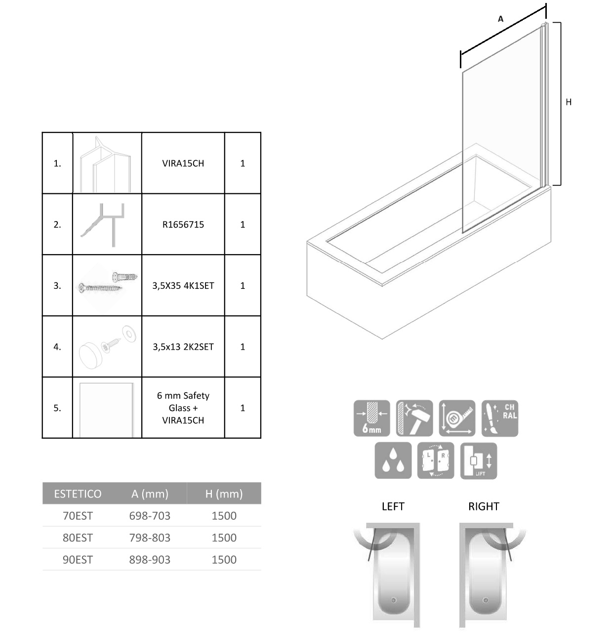 ESTETICO 70, 80, 90cm - Image 2