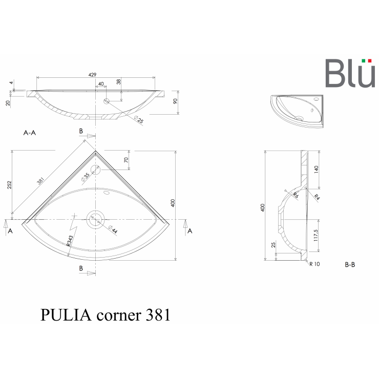 Izlietne PULIA CORNER 39x39cm - Image 3