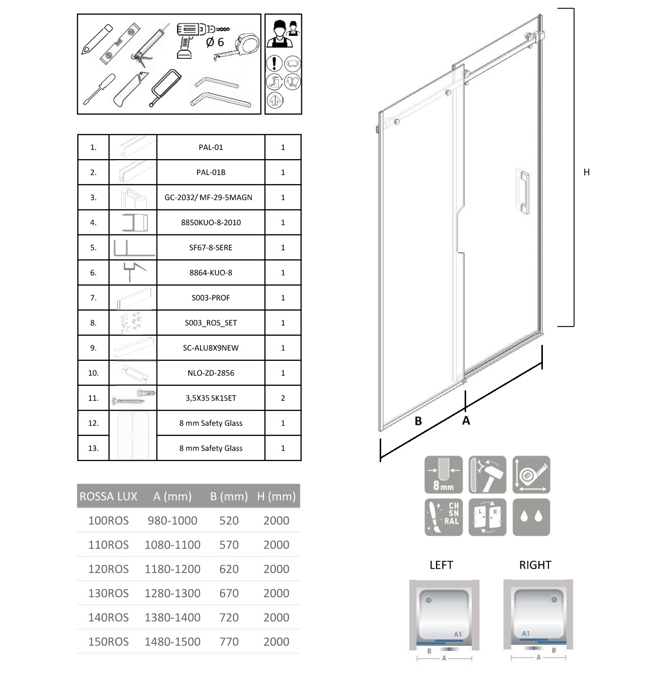 ROSSA LUX 100, 110, 120, 130, 140, 150cm - Image 6
