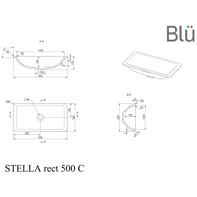 Izlietne Stella Rect 50x26, 55x36cm - Image 2