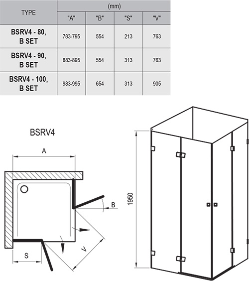 Brilliant BSRV4, 80x80, 90x90, 100x100cm - Image 6