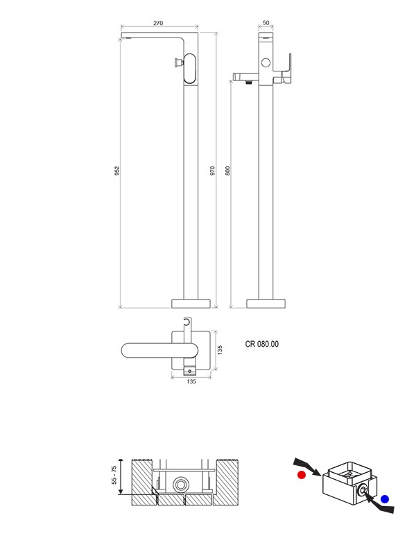 Ūdens maisītājs Chrome 080 - Image 3
