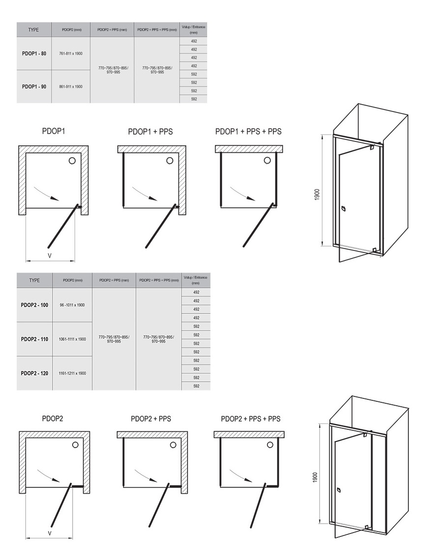 Pivot PDOP1+PSS 80x80, 90x90, 100x100cm - Image 6