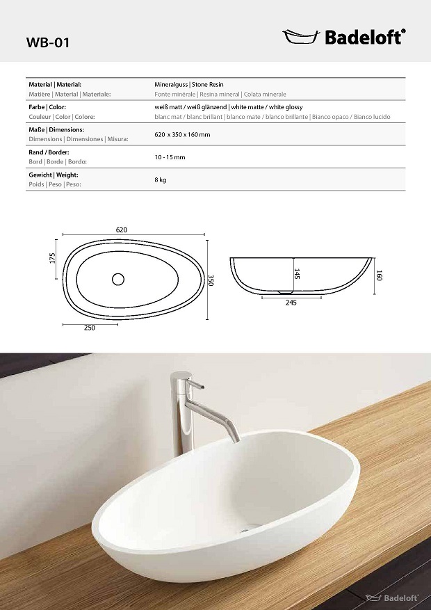 Izlietne WB01 62x35cm - Image 4