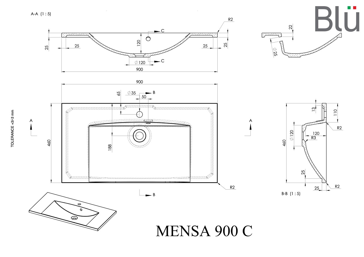 Izlietne MENSA 60x46, 90x46, 120x46cm - Image 4