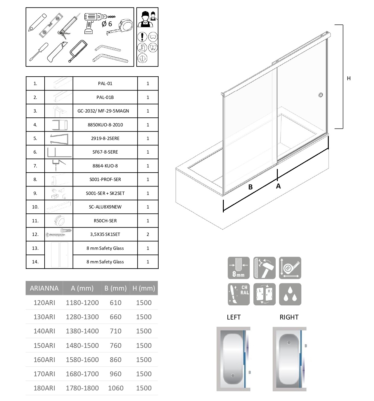 Arianna 120, 130, 140, 150, 160, 170, 180cm - Image 7