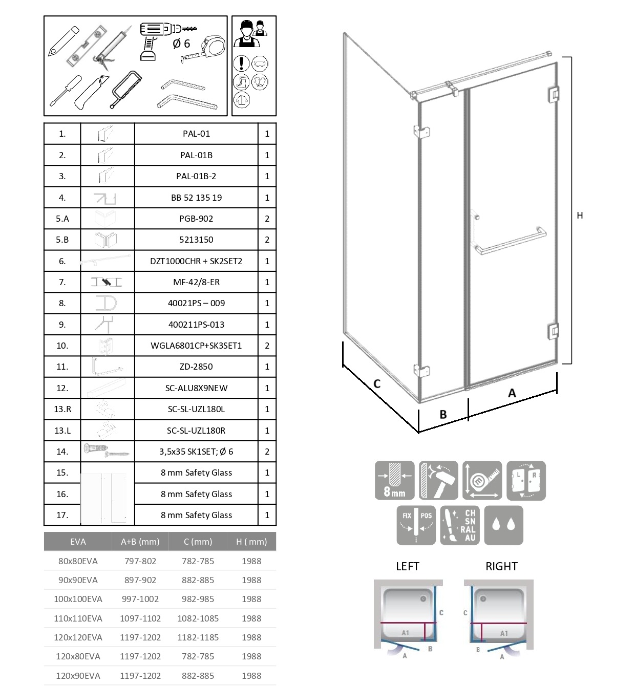 Eva 80x80, 90x90, 100x100, 110x110, 120x120cm - Image 6