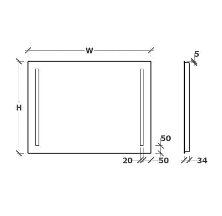 Emilia LED 60x60, 60x80, 70x100, 80x120, 80x150cm - Image 4