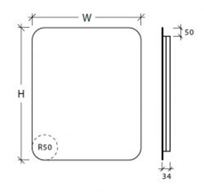 Yasmin LED 60x60, 60x80, 70x100, 80x120cm - Image 3