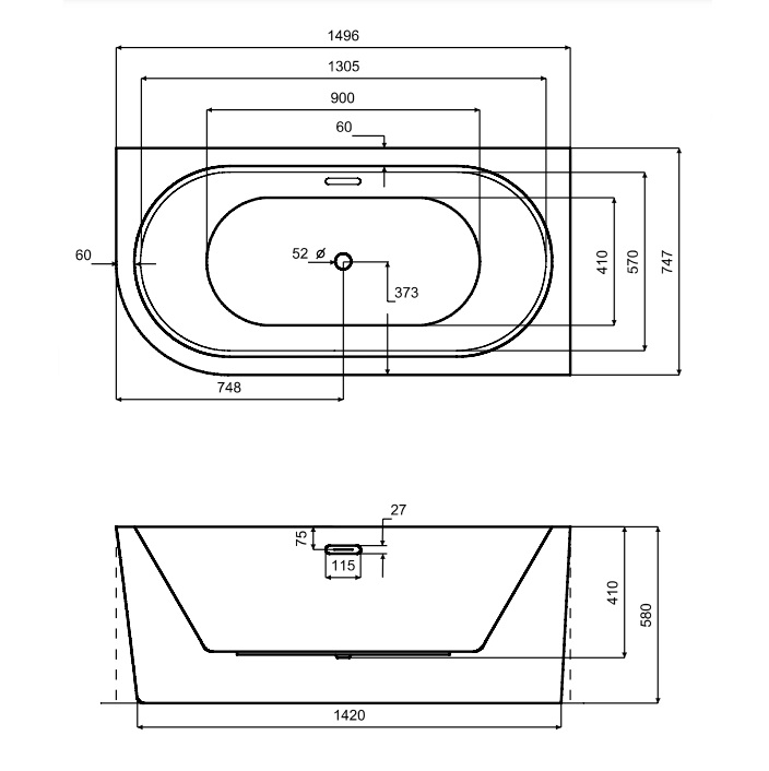 Avita A-line 150x75, 160x75, 170x75cm labā - Image 2