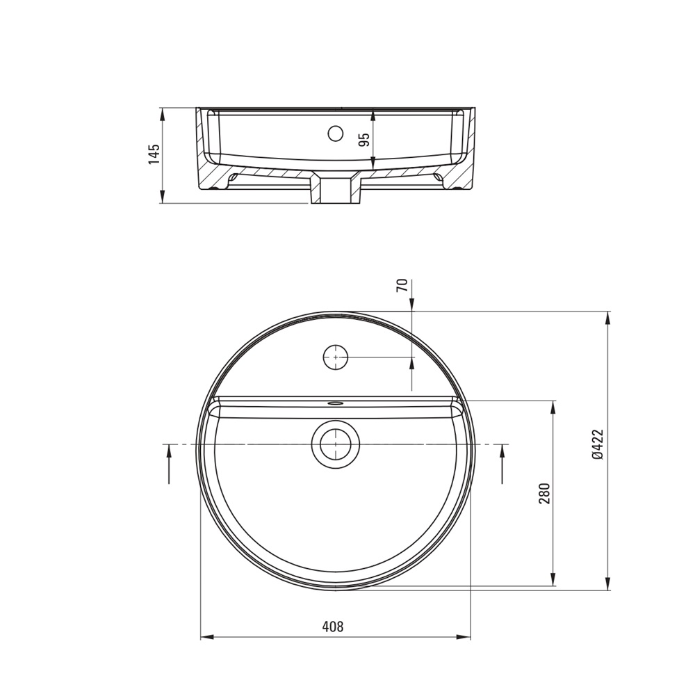 Izlietne Round 4B D=42cm - Image 3
