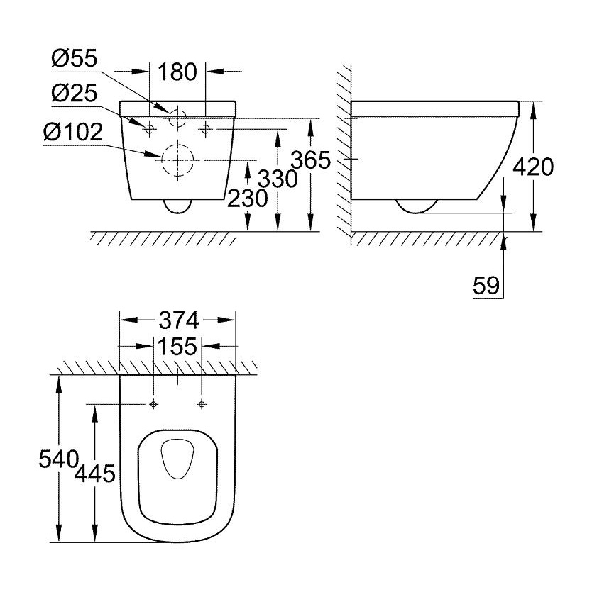 WC pods Euro Ceramic Rimless - Image 2