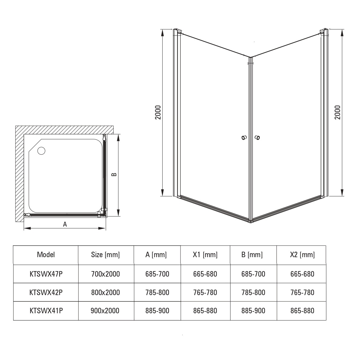 Kerria Plus KTSW 70x70, 80x80, 90x90cm - Image 5